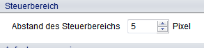 7. Abstand des Steuerbereichs