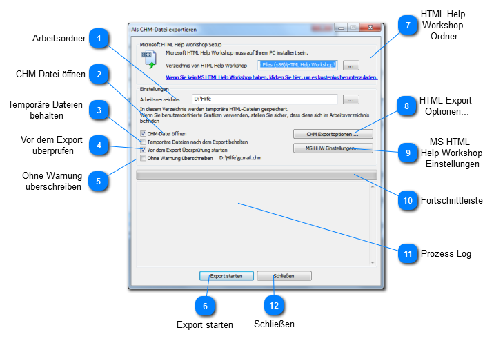 Export als CHM Datei