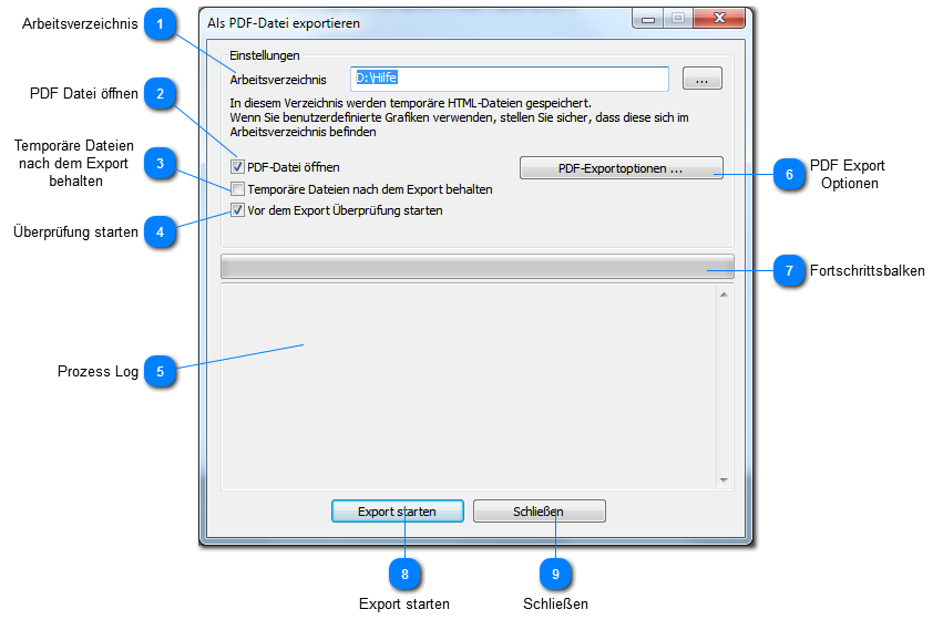 Export als PDF Datei