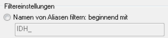 1. Filtereinstellungen -  Alias-Namen